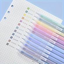 Juego de 3 piezas/6 piezas/12 piezas de bolígrafos de colores caramelo, bolígrafos de marcador para estudiantes, con carcasa traslúcida mate simple, bolígrafos de tinta de colores, de 0.5mm, adecuados para uso diario, calificación, práctica de escritura, corrección de trabajos