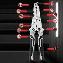 18 合 1 不锈钢多功能剥线钳，适合家庭使用 - 剥线、剥皮、拉线、压接、工业绕线、切割 - 銀色 - 查看 4