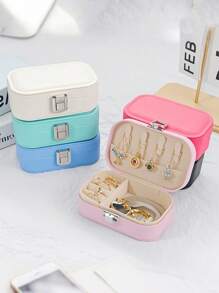 Rectangular Jewelry Organizer, Earrings, Necklace, Ring Portable Storage, Jewelry Storage Box,Transparent Plastic 3.5cm/1.38in Mini Jewelry Box,Portable Dust-Proof Box, Suitable For Travel And Outings, Ideal For Bffs, Girlfriend And Mom. For Women Storage Organizer Travel Essentials Gift Back To School