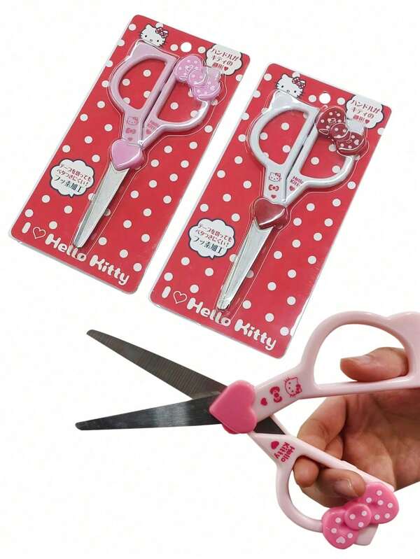 Sanrio 1 pièce Ciseaux faits main Hello chat Kawaii Hello chat Ciseaux d'art Fournitures de papeterie Fournitures scolaires et de bureau Rentrée scolaire (Certaines pièces peuvent être aléatoires)