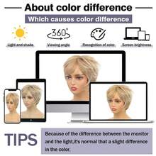 [Short Ombre Blonde Pixie Cut Wig] Elegant Honey Brown Pixie Cut Wig For Women - Highlight Ombre Blonde, Layered Short Synthetic Hair With Bangs, Heat Resistant, Perfect For Daily Wear, Short Hair Wig, Straight, - Piano Color - View 7