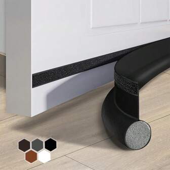 1 pièce Bande d'étanchéité adhésive pour bas de porte , anti-vent, anti-bruit, imperméable et anti-insectes, coupe-froid réglable