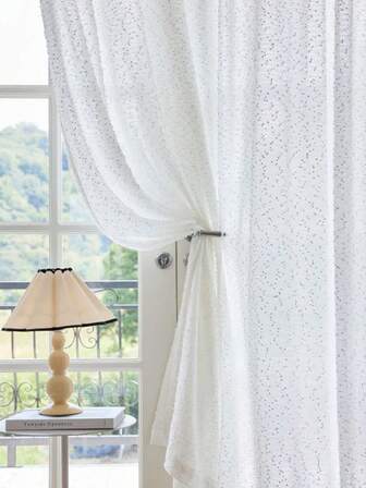 1pc Solid Color Thickened Linen Tassel Hanging Curtain - Japanese Linen Style, Pole Pocket Design, Suitable For Living Room And Bedroom - Sheer And Filtering Curtain, Living Room Curtain