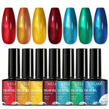 XEIJAYI 1pc 8Ml Mirror Metal Color Gel Nail Polish Set - Soak Off UV Gel Varnish With Meatl Base For A Stunning Nail Art Look Nails - Red - View 2
