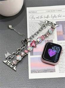 Nuevo brazalete con tira de cristal rhinestone compatible con correas de 38/40/41/42/44/45/46/49mm para Ultra/Se10/9/8/7/6/5/4/3/2/1