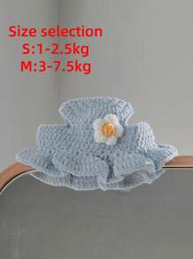 1pc Handmade Knitted Pet Hat, Cute Funny Costume For Cats And Small Dogs