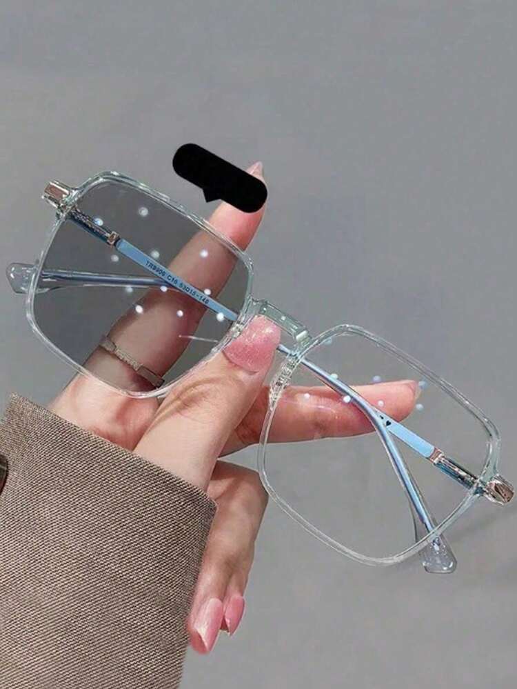 1pc Fashionable Ombre Ocean Style Outdoor Activity Transparent Glasses Accessory - Rust Brown - View 7