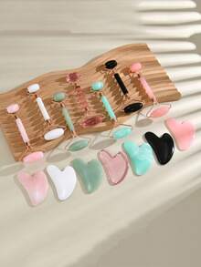 2-Piece/Set Pink Facial Beauty Massage Tool Set, With Roller Massager And Scraper, Suitable For Body And Back, Facial Massage Tool Pink Massage Tool, Suitable For Facial Massage Female Facial Massage Tool Portable Compact Massage Tool Female Beauty Roller - Multicolor - View 14