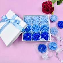 4pcs/9pcs Creative Rose Aromatherapy Candle Set Gift Box, Suitable For Wedding Venues, Restaurants, Living Rooms, Yoga Studios, Meditation, Birthday Candles, Mother's Day Gifts, Valentine's Day Gifts, Birthday Gifts, Adult Gifts, Easter, Home Decoration, Room Decoration, Fragrance Enhancement And Odor Removal.