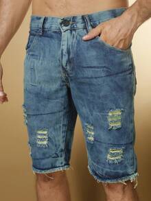 Kit 2 Men's Bermuda Shorts Destroyed Washes - 彩色 - 查看 4