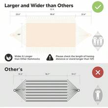 Large Double Hanging Hammock Camping, Hammocks Outside 2 Person Heavy Duty, Dark Gray With Tassels