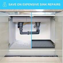 1 Pc Durable Waterproof Sink Mat - Versatile Drip Tray Liner For Kitchen And Bathroom Cabinets, Easy-To-Clean Protective Cover, Ideal For Storing Cleaning Supplies, Waterproof Sink Mat