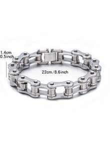 1 pièce Bracelet chaîne de vélo, bijou de main en acier inoxydable pour hommes et femmes, poli et coloré, style punk hip-hop, cadeau pour petit ami et petite amie - bracelet chaîne - Voir 9