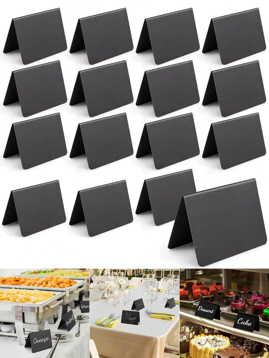 12 件迷你黑板标志,用于粉笔食物标志 - 派对 - 自助餐 - 桌面标志黑板 - 婚礼 - 面包店 - 小型迷你黑板标志、L-V 形迷你黑板标志、亚克力黑板自助餐标签、小型黑色桌面黑板标志、小型黑色食物展示、派对桌面位置标志,用于留言板标志、婚礼、帐篷、生日派对、圣诞节母亲节毕业典礼、万圣节装饰、圣诞装饰 - 黑色 - 查看 1