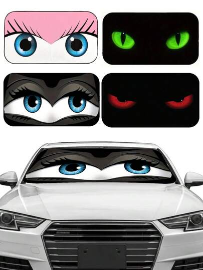 1 pieza Parasol para parabrisas delantero de coche, de 59.06" x 27.5" plegable, bloquea los rayos UV y mantiene el interior del coche fresco, apto para modelos 2025