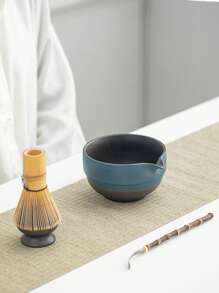 2pcs/Set Ceramic Matcha Bowl Set, Includes Matcha Whisk And Matcha Bowl, Vintage Ceramic Matcha Tea Set, Suitable For Gift-Giving On Holidays And Daily Home Use
