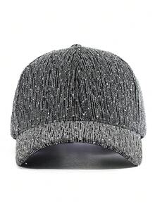 1pc Baseball Cap, Fashionable Casual Rhinestone Visor Hat, Versatile Sun Protection For Spring/Summer Outdoor Activities