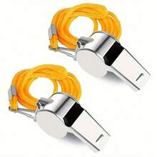 1pc Metal Whistle, Emergency Survival Whistle With Lanyard, Lightweight /Referee Whistle For Camping, Hiking, Sports Competition - Multicolor - View 3