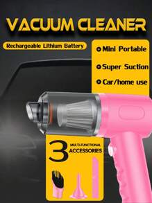 Aspirateur sans fil 3-en-1 avec forte aspiration - portatif, rechargeable et polyvalent pour utilisation dans la voiture, le bureau ou la maison - comprend un suceur plat et des accessoires, longue durée de vie de la batterie, idéal pour la poussière, les débris et les poils d'animaux, aspirateur de voiture, accessoires de voiture
