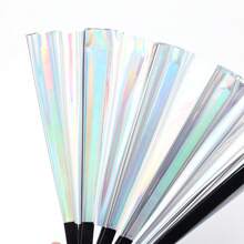 Laser Silver Folding Hand Fan, Suitable For Holiday Parties And Matching