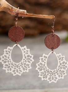 Hollow Monochrome Spider Wed Design Dangle Earrings Retro Elegant Style PU Leather Jewelry Female Gift Fall Winter Ear Ornaments
