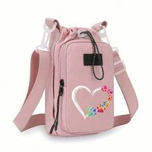 `1PC Nylon Water Bottle Carrier With Adjustable Shoulder Strap, Insulated Outdoor Hiking Camping Travel Accessory With Zippered Pockettravel Organizer Small Suitcase Accessories Home Cruise Essentials Travel Bag Mini Portable Travel Organizer Portable Holiday Organizer