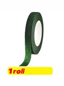 1/3/5 rouleaux de papier de ruban adhésif vert pour bouquet de fleurs - matériau en nylon durable, parfait pour les fleurs DIY, les décorations de mariage et de fête, les arrangements floraux, les essentiels de la décoration d'événement Rouleaux empilés avec soin Ruban facile à utiliser
