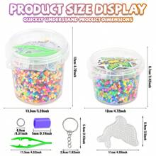 2500 piezas/5000 piezas - Balde con juego de cuentas de fusión de colores aleatorios, juego de manualidades de cuentas de fusión para arte y DIY, adecuado como regalo de Navidad y cumpleaños