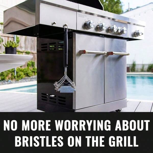 1Pc Barbecue Grill 3 Layer Stainless Steel Bristles Non-Stick Cleaning Brushes Clean Tool Wire Bristles Grill Barbecue Accessories