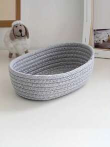 Boat-Shaped Basket, Storage Box, Desktop Clutter Storage Basket, Storage Basket, Oval Hand-Woven Basket