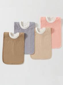 1 Yếm chống nước dãi cho bé, dài và cỡ lớn, yếm ăn vải muslin mềm, khăn lau mặt cho trẻ mới biết đi, yếm chống nước, khăn lau mặt, tiện lợi - Nhiều màu - Xem 3