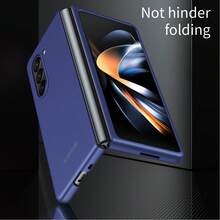 可折叠手机壳适用于 Galaxy ZFold6、ZFold5、ZFold4、ZFold3、Z FLIP 6/5/4/3，磨砂三星保护套，高端新配件防水防震防摔防刮 - 藍色-無磁吸 - 查看 7