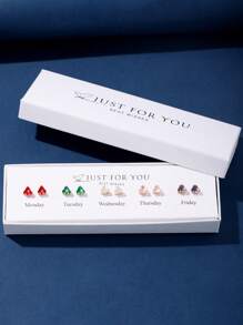 5-7 pares Elegante conjunto de aretes de perla falsa y CZ decorados, regalo ideal para mujeres y niñas, adecuado para días festivos, fiestas y uso diario