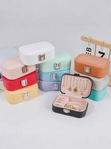 Rectangular Jewelry Organizer, Earrings, Necklace, Ring Portable Storage, Jewelry Storage Box,Transparent Plastic 3.5cm/1.38in Mini Jewelry Box,Portable Dust-Proof Box, Suitable For Travel And Outings, Ideal For Bffs, Girlfriend And Mom. For Women Storage Organizer Travel Essentials Gift Back To School