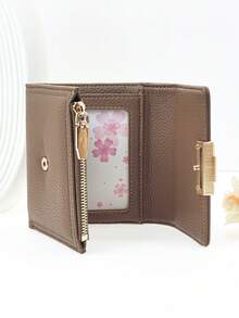 女士短款钱包，柔软 PU 折叠多功能大容量身份证夹袋，精致拉链零钱包，轻巧，适合节日礼物女士钱包迷你钱包钱包小钱包