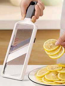 Versatile Manual Vegetable Slicer With Adjustable Stainless Steel Blade - Perfect For Potatoes, Lemons & More - Essential Kitchen Gadget