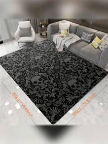 Ultra Soft Plush Gothic Personalized Skull Print Floor Mat, Relieve Visual Fatigue Non-Slip Doormat, Water Absorbent, Machine Washable, Soft & Comfortable For Kitchen, Living Room, Bedroom, Hallway, Bathroom, Laundry Room - Durable And Easy To Clean Carpet, Home Decor - Multicolor - View 19