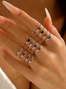 1pc Cross-Border Best Seller December Birthstone Fashion Silver Ring With Cubic Zirconia, Stackable Design Suitable For Daily Wear