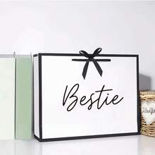 1个独特的姐妹礼品袋，纸质礼品袋，适合送给女朋友、闺蜜、朋友，非常适合生日、圣诞节和表达感谢的场合。