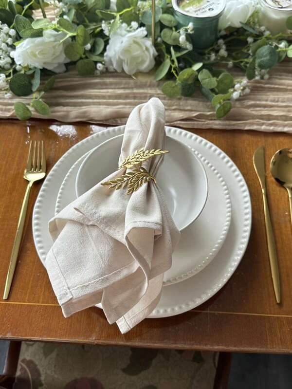 6 Stücke/Packung Dicke & Weiche Knitteltücher Servietten, einfarbige vielseitige quadratische Dinner Servietten geeignet für Restaurant, Café, Bankett, Picknick, Hochzeit, Party