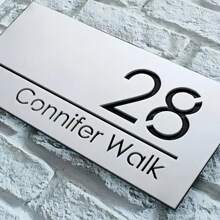 1 Stück individuell laser-geschnittenes Acryl Adressenschild, 3D Cut Out Schwarz-Gold Hausnummernschilder mit personalisierten modernen Schriftart, wetterfeste kratzfeste Beschichtung, einfache Installation, Kurbel-Appeal Geschenk für Hausbesitzer, multifunktional, langanhaltend, dekorativ, wiederverwendbar, luxuriös, stylisch, hochwertig, farbig, modern, individuell, personalisiert, einzigartig, für Partner, Vater, Freundin, Mutter, Familie, Freunde, Teestube, Zuhause, Garten, Büro, Wohndekoration