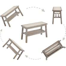 Rustic Rattan Wood Entryway Bench With Woven Wicker Seat & Shoe Storage Rack, Farmhouse Accent Bench For Entry Way/Front Door Entrance/Living Room/Bedroom/Hallway, 29.5 Inch/Natural Finish - Vintage Natural - View 4
