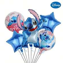 Disney Disney Officially Licensed Stitch 5-Piece Balloon Party Decor Set – Perfect For Birthdays, Graduations, Weddings, Cake Toppers & Cupcake Decorations. Ideal For Stitch-Themed Parties & Outdoor Events. Summer Gifts Beach Back To School School Supplies Room Decor