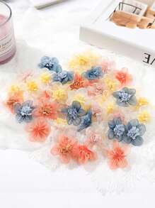 10pcs Soft Sheer Fabric Mini Flower Decor, Faux Flower For DIY Headpiece, Brooch, Hair Clip, Clothing Accessories, Home Decor, Bedroom Decoration