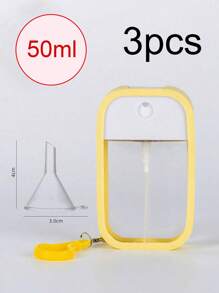 1 Set mit 4 praktischen 50ml Karten-Sprühflaschen, mit Silikonabdeckung, Haken, Trichter, kleine Alkohol-Handdesinfektionsspray-Flasche, eigenständige Parfümflasche, Gesichtswasser, Mückenschutz-Desinfektionsflasche, tragbare Parfümsprühflasche, ultrafeiner vernebelter Gesichtswasser-Zerstäuber, Sprühflasche, kleine Alkohol-Desinfektionssprühflasche