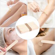 100pcs Large Wooden Craft Stick, 6-Inch (Approximately 15cm) Multifunctional Wooden Ice Cream Craft Stick Ice Cream Stick, Used For Waxing, Mixing, Craft Projects, Tongue Suppressors, Plant Labels