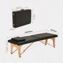 Table Package All-in-One Treatment Table with Height Adjustable Salon SPA Table with Carrying Case Folding Tattoo Beauty Bed - Negro - Ver 2