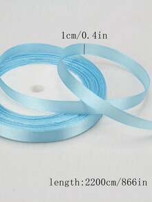 1 Roll Of 1cm X 25M Satin Ribbon, Gift Wrapping For Flowers, Cakes, Bows, Bookmarks, Holiday Party Decoration, Ribbons, Streamers - Blue - View 13