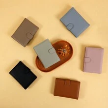 1pc Simple Fashion Women Passport Holder, Long Bifold Wallet, Slim & Stylish, With Cash Slot, Credit Card Slots, Coin Pocket, SIM Card Slot, Durable Polyester Lining, Security Zipper Compartment, Perfect Gift