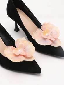 2pcs Sweet Ombre Artificial Phalaenopsis Orchid Flower With Faux Pearl Detachable Shoe Decorations